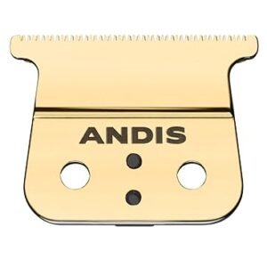 “Andis GTX‑EXO shallow‑tooth gold T‑blade replacement #74115 for cordless ORL‑S trimmer” “Gold-colored Andis GTX‑EXO precision shallow‑tooth replacement blade mounted on trimmer”