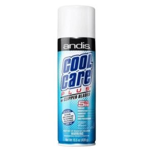 Andis Cool Care Plus 5‑in‑1 clipper blade spray in SureGrip aerosol can