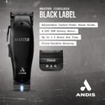 "Andis 561895 Master Cordless Li Clipper Black professional hair clipper" "Andis Master Cordless Li Black adjustable blade hair clipper" "Andis 561895 cordless clipper with lithium-ion battery" Andis Master Cordless Li Clipper in sleek black aluminum housing"