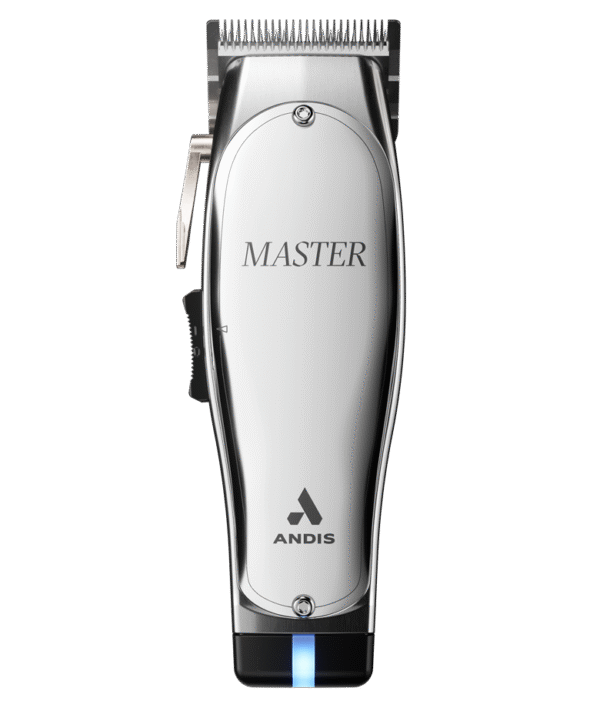 alt="Andis Master Cordless Clipper professional hair cutting tool" alt="Andis cordless clipper with adjustable carbon steel blade" alt="Andis Master Clipper for barbers and stylists" alt="Andis Master Cordless lithium-ion hair clipper aluminum body"