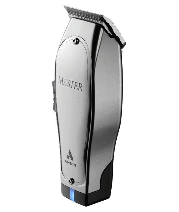 alt="Andis Master Cordless Clipper professional hair cutting tool" alt="Andis cordless clipper with adjustable carbon steel blade" alt="Andis Master Clipper for barbers and stylists" alt="Andis Master Cordless lithium-ion hair clipper aluminum body"
