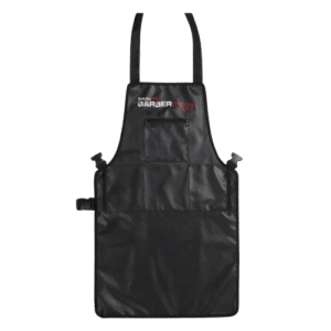 “BaBylissPRO Barberology BBAPRON black barber apron front view” “Barberology waterproof hair-resistant apron with pockets” “BaBylissPRO BBAPRON professional barber apron adjustable straps” “Black BaByliss Barberology apron for barbers and stylists”