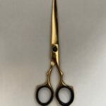 “Professional stainless steel barber scissors hair cutting shears” “Barber scissors with offset handle ergonomic design” “Sharp stainless steel hair cutting shears for salon and barbershop” “High-precision barber scissors for professional hairstyling”