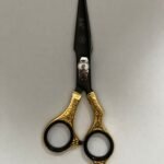 “Professional stainless steel barber scissors hair cutting shears” “Barber scissors with offset handle ergonomic design” “Sharp stainless steel hair cutting shears for salon and barbershop” “High-precision barber scissors for professional hairstyling”