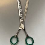 “Professional stainless steel barber scissors hair cutting shears” “Barber scissors with offset handle ergonomic design” “Sharp stainless steel hair cutting shears for salon and barbershop” “High-precision barber scissors for professional hairstyling”