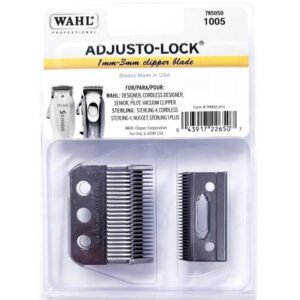 “Wahl 1005 3-hole standard replacement clipper blade” “Close-up of Wahl 1005 stainless steel clipper blade” “Wahl 3-hole adjustable clipper blade for professional clippers” “Wahl 1005 blade replacement for tapering and blending”