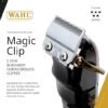 “Wahl 5-Star Cordless Magic Clip 8148 with bonus burgundy neck duster” “Close-up of Wahl Magic Clip 8148 stagger-tooth fade blade” “Wahl burgundy Magic Clip cordless professional barber clipper set” “Wahl Magic Clip 5-Star cord/cordless clipper with accessories”