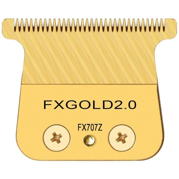 alt="BaBylissPRO GoldFX Titanium Trimmer Blade FX707Z professional replacement blade" alt="BaBylissPRO FX707Z gold titanium T-blade for GoldFX and RoseFX trimmers" alt="BaBylissPRO GoldFX deep tooth zero-gap trimmer blade" alt="BaBylissPRO FX707Z titanium-coated barber trimmer blade"