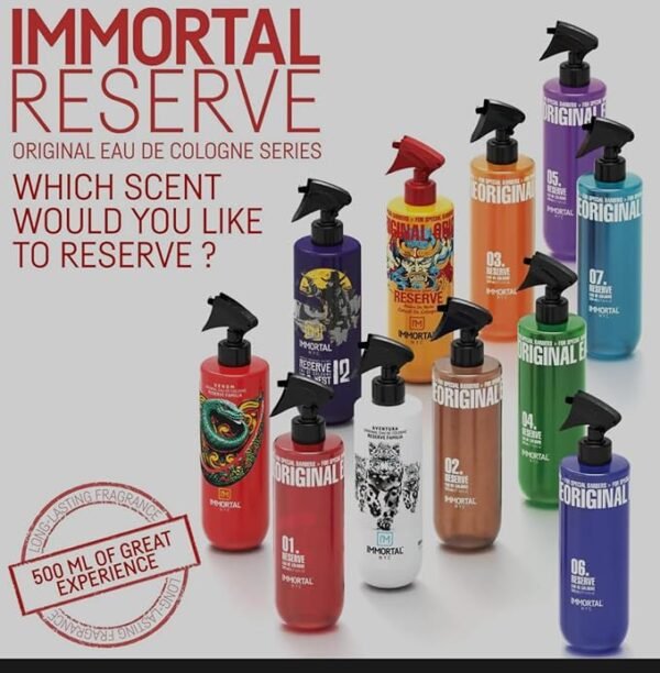 Immortal NYC Venom Original Eau de Cologne 500 ml snake design Immortal NYC Reserve Familia Venom cologne for barbers Professional barber cologne Immortal NYC Venom Venom Original men’s eau de cologne 500 ml