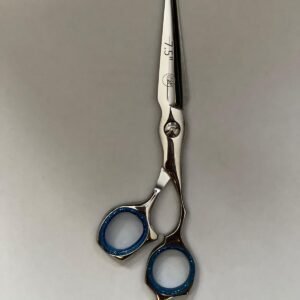 7-inch-professional-barber-scissors-stainless-steel-razor-edge.jpg  "Close-up of professional 7-inch barber scissors with silver stainless steel blades and an ergonomic offset handle."  barber-using-7-inch-shears-for-scissor-over-comb.jpg "Professional barber performing a scissor-over-comb technique using 7-inch hair cutting shears."  razor-edge-hollow-ground-blade-detail.jpg "Macro shot of the hand-honed razor edge on high-carbon steel barber scissors."