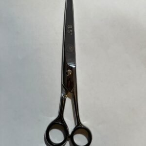7-inch-professional-barber-scissors-stainless-steel-razor-edge.jpg  "Close-up of professional 7-inch barber scissors with silver stainless steel blades and an ergonomic offset handle."  barber-using-7-inch-shears-for-scissor-over-comb.jpg "Professional barber performing a scissor-over-comb technique using 7-inch hair cutting shears."  razor-edge-hollow-ground-blade-detail.jpg "Macro shot of the hand-honed razor edge on high-carbon steel barber scissors."