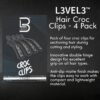 L3 - Level 3 Croc Hair Clips - 4 Pack Hair Clip Set for Hair Styling