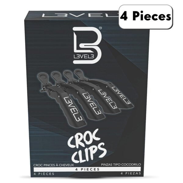 L3 - Level 3 Croc Hair Clips - 4 Pack Hair Clip Set for Hair Styling