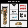 BaBylissPRO Camo LO-PRO FX Compact Clipper and Trimmer Combo FX82CAM FX72CAM with hydro-dipped camouflage finish, zero-gap adjustable blades, and cordless professional barber performance.