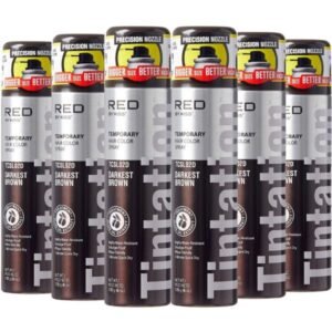 Red by Kiss Tintation Temporary Hair Color Spray 6 oz (Darkest Brown