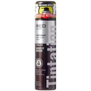 Red by Kiss Tintation Temporary Hair Color Spray 6 oz (Darkest Brown
